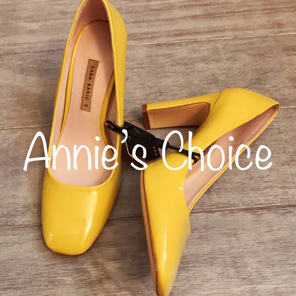 ZARA Leather Heels:Yellow, US 6.5, 8, 9/EUR 37, 39, 40 - Picture 3 of 6